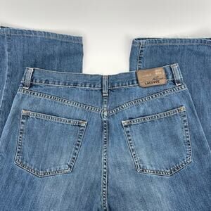 Lacoste Straight Leg Denim Jeans Mens 36x29* Med Wash 100% Cotton Classic Preppy
